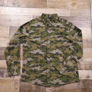 Eddie Bauer Camo Flannel Shirt Classic Fit Long‎ Sleeve Men's large Cotton NWT